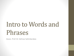 Intro to Words and Phrases