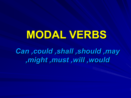 MODEL VERBS Can,could,shall,should,may,might,must,will,would