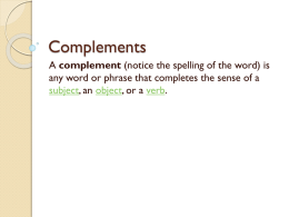 Complements - DO, IO, PA, PN