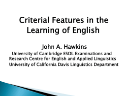 HawkinsEnglishAustralia2010 - University of California, Davis