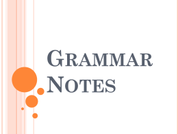 Grammar Notes - Blue Valley Schools