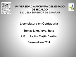 Like, love, hate - Universidad Autónoma del Estado de Hidalgo