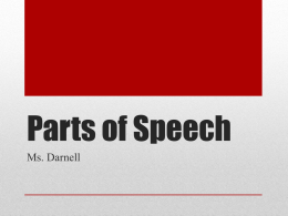 Parts of Speech - DarnellELA