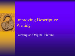 Improving Descriptive Writing