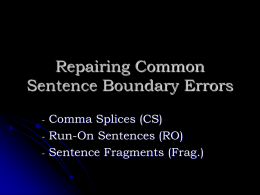 Repairing Common Sentence Boundary Errors
