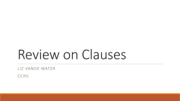 Review on Clauses - Campbell County Schools