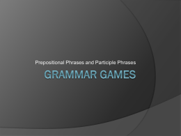 Grammar Review of Phrasesx