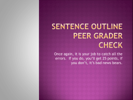 Sentence Outline Peer Grader Procedurex