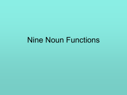 Noun Functions - Gordon State College