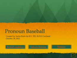 Pronoun Baseball