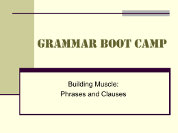 Grammar Boot Camp - Moore Middle School