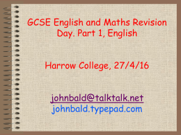 Harrow College English GCSE