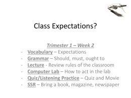 Class Expectations!