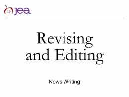 Revising and Editing - JEA Curriculum Initiative