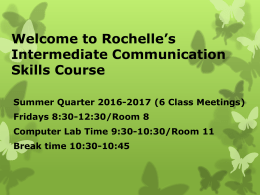 Welcome to Rochelle*s Intermediate
