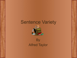 Sentence Variety - Grafton Public Schools