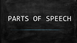 parts of speech - Sachdeva Global School