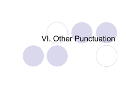 Other Punctuation notesx