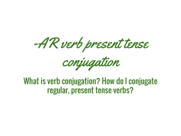-AR verb present tense conjugation