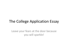 College App Essay 2015 updated