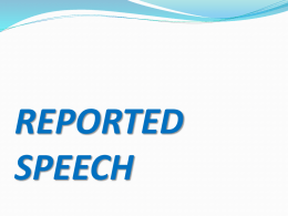 reported speech reported statements