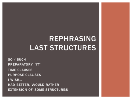 rephrasing: last structures
