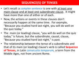 sequence(s) of tenses