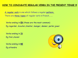 Having trouble with regular verbs in the present tense