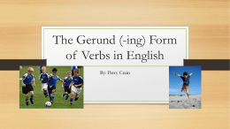 The Gerund (-ing) Form of Verbs in English