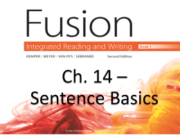 Chapter 14 Sentence Basicsx