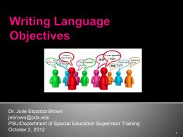 Writing Language Objectives