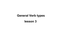General verb typesx