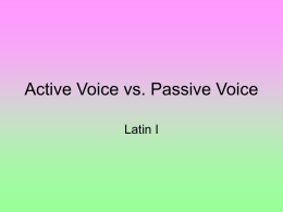 Active Voice vs. Passive Voice