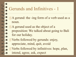 Gerunds and Infinitives - 1