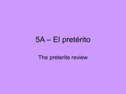 5A – El pretérito