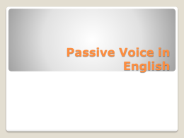 Passive Voice in English