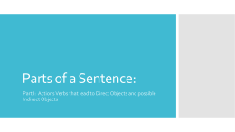 Parts of a Sentence: