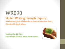 WR090 Skilled Writing through Inquiry: A Community of Scholars