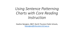 Using Sentence Patterning Charts with Core Reading