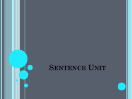 Sentence Unit - Warren County Schools