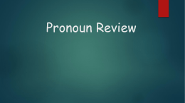 Subject Pronouns - Anderson School District 5
