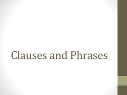 Clauses and Phrases Notes PPT