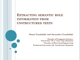 Towards extracting semantic information from texts