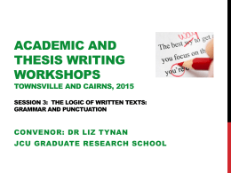 Academic Writing Workshop Series 2 2015_Session 3