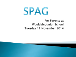 SPAG - Wooldale Junior School