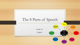 The 8 Parts of Speech