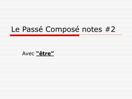 Unit 3 passé composé with etre notes File