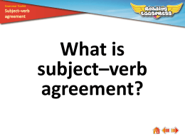 What is subject–verb agreement?