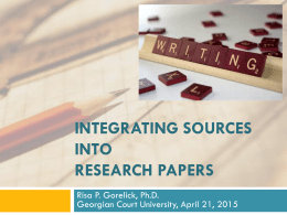 Integrating Sources Into Research Papers