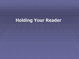 Revising to Hold Your Reader 2014